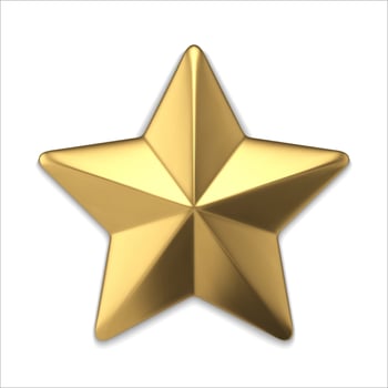 Bright luxury golden star metallic surface 3d template illustration vector