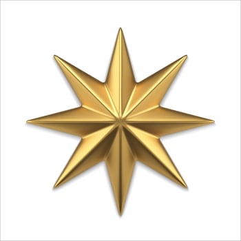 Golden star metallic surface 3d template illustration vector