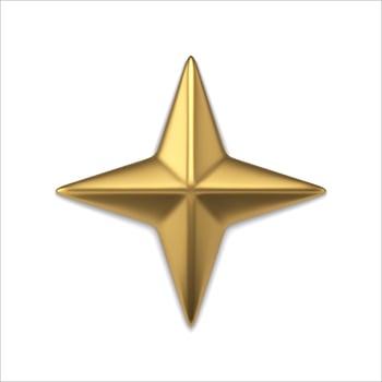 Bright luxury golden star metallic surface 3d template illustration vector