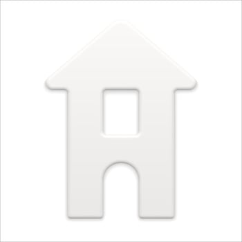 Realistic white cute house fairy tail hut Christmas bauble minimalist slim decorative design vector