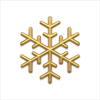 Luxury golden traditional circle snowflake 3d illustration vector