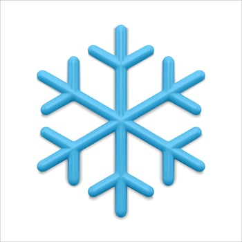Blue ice snowflake realistic 3d illustration vector