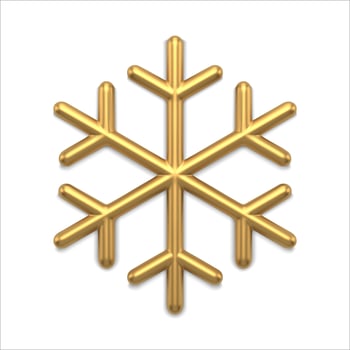 Luxury golden traditional circle snowflake 3d illustration vector