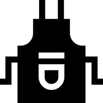 A black apron with a white letter d on it vector
