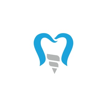teeth dental implant logo design vector