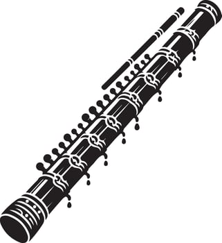Elegant Black Silhouette of a Single Flute in Minimalist Design vector
