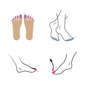 nail salon manicure pedicure logo illustration design vector