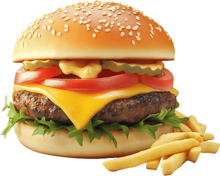 Iconic Hamburger Isolated with Crispy Bacon png
