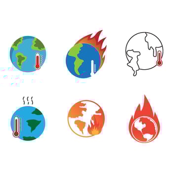Global Warming logo design template vector