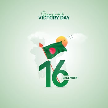 Victory day of Bangladesh Aircraft and 16th December design for, poster banner illustration. 16 December Happy Victory day vector