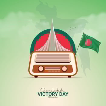 December 16, Happy Victory Day of Bangladesh. A history of winning nine long months of war. 3d illustration vector