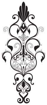 Carpet components. black stripes. rug Oriental ornament with floral motifs. Indian design element for henna tattoo, adult coloring book, greeting card, wedding invitation or spa beauty flyer. vector