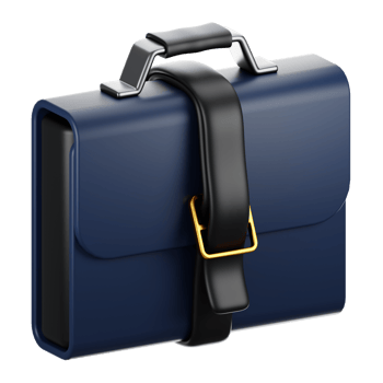 3d rendering office icon concept. 3d render briefcase png