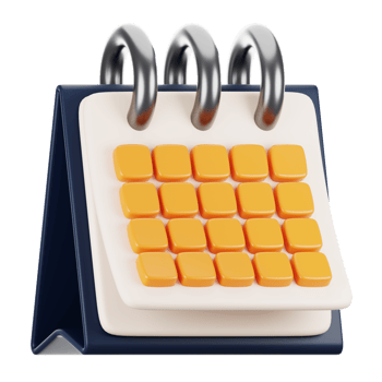 3d rendering office icon concept. 3d render calendar png