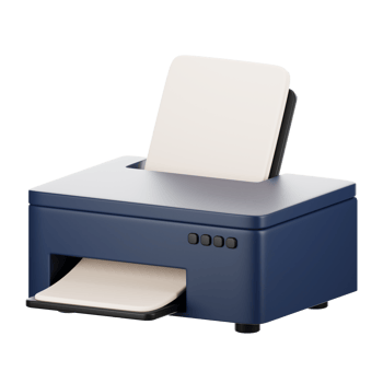 3d rendering office icon concept. 3d render printer png