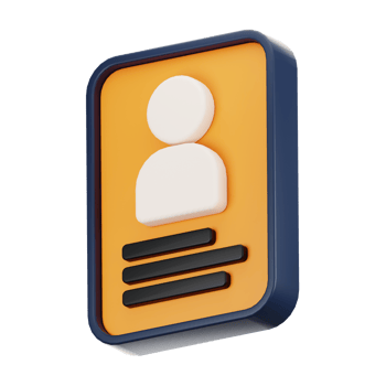 3d rendering office icon concept. 3d render id card png