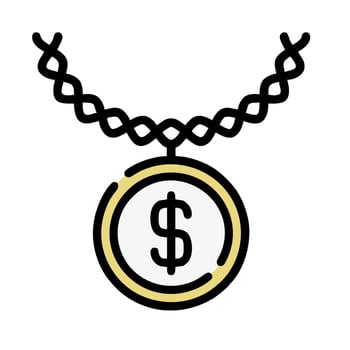 Money necklace icon illustration design vector
