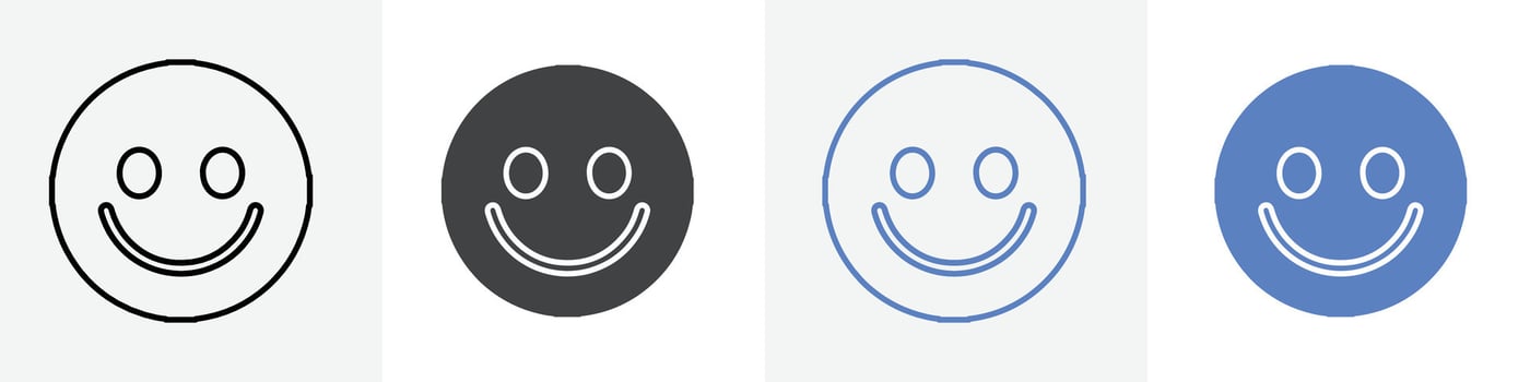 smile icon set use for web vector