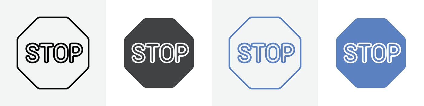 stop icon set use for web vector