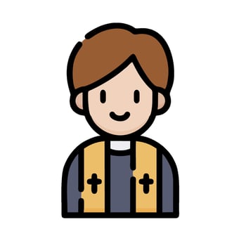 A cartoon man with a cross on his chest vector
