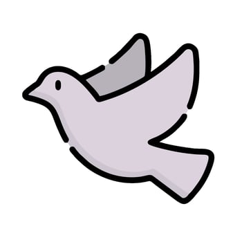 A white dove is flying in the air vector