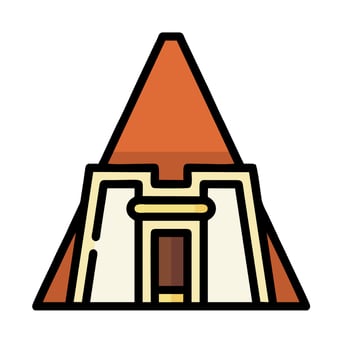 An icon of a pyramid with a door vector