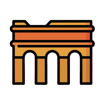 An orange and black arch icon on a white background vector
