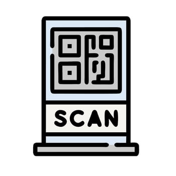 A scan icon with a qr code on it vector