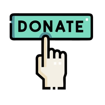Donate button illustration vector