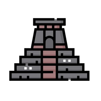 An illustration of a pyramid with a red roof vector