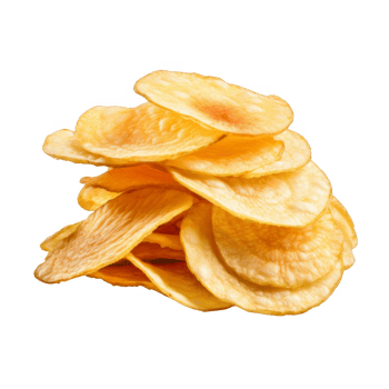 A Pile of Crispy Potato Chips on a transparent background png