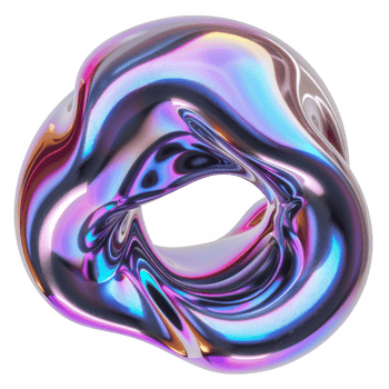 Abstract 3D Render of an Iridescent, Fluid, Amorphous Shape with a Hole png
