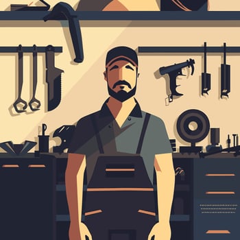 Profile Background for a Mechanic vector