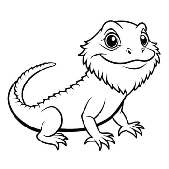 Printable Bearded Dragon Coloring Page for Kids and Adults vector