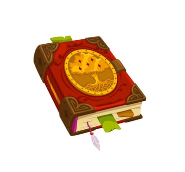 Magic spellbook or medieval book for fantasy game vector