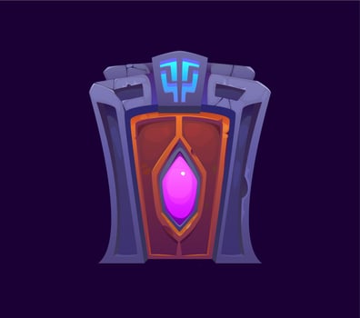 Fantasy magic gate door portal, doorway game asset vector