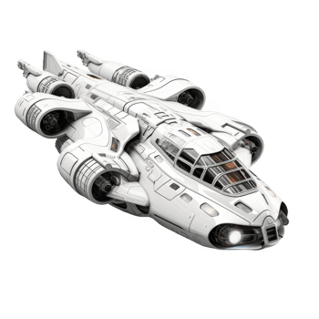 White Futuristic Spaceship with Detailed Design png