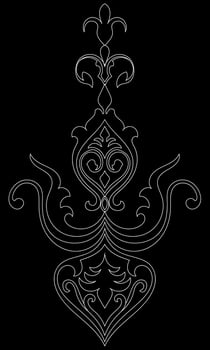 Abstract white lines, vintage graphic element Baroque pattern vector