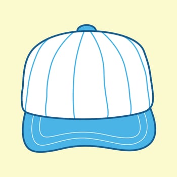 a baseball cap with a blue stripe on it vector