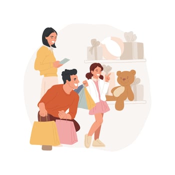 Shopping wish list isolated cartoon illustrations. vector