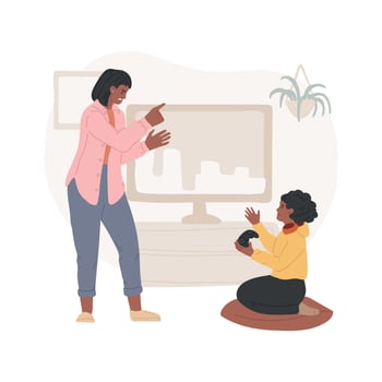 Generation gap isolated cartoon illustrations. vector