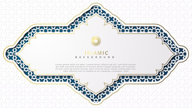Islamic background with a blue and white pattern vector
