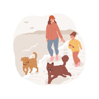 Happy dogs isolated cartoon illustrations. vector