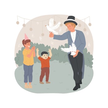 Magician show isolated cartoon illustration. vector
