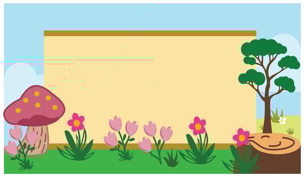 banner with flowers on the meadow. landscape with grass and flowers. Illustrations of prairie habitats that are suitable for use in living creatures textbooks, children's books vector