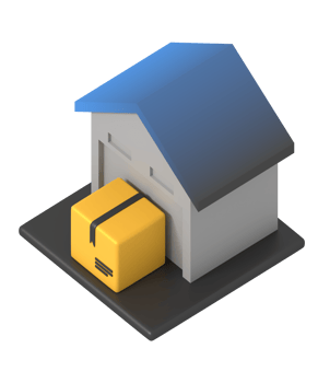 Warehouse delivery box isometric style png