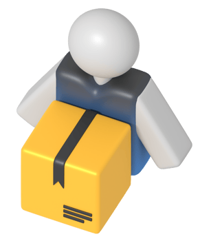 Delivery man courier isometric style png