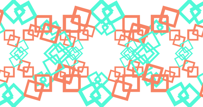 a pattern of geometric shapes in orange and green png