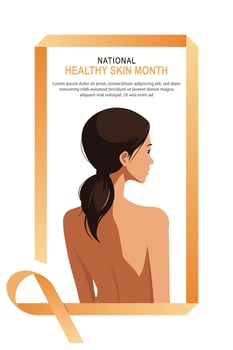 National Healthy Skin Month background. vector