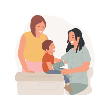 Plaster cast isolated cartoon illustration. vector